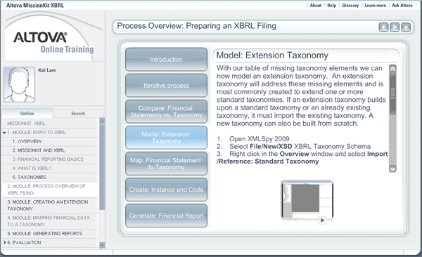 Online XBRL training