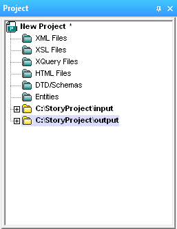 XMLSpy Project Helper Window