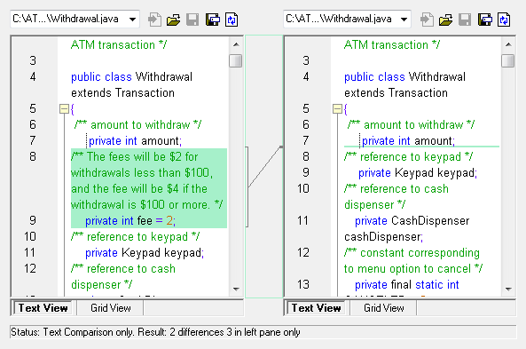 DiffDog file differences example