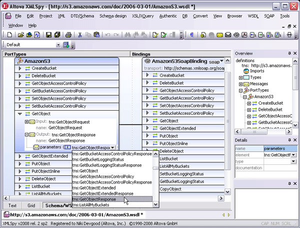 WSDL editor Amazon Web services