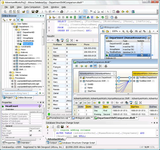 Database tool and SQL editor