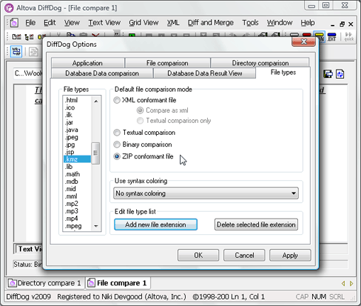 Compare zip archives