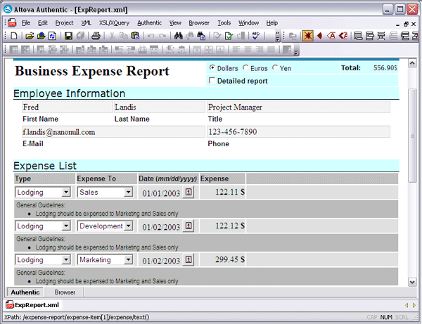 Authentic e-Forms tool