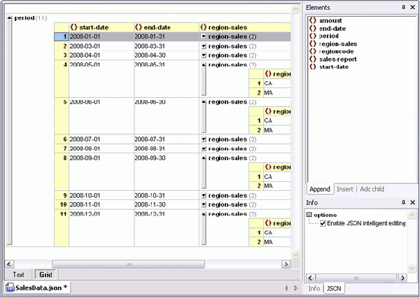 JSON Editor Grid / Outline View