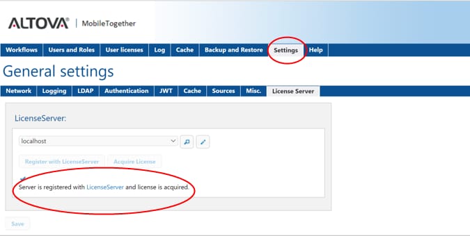 Verifying license assignment with Altova LicenseServer