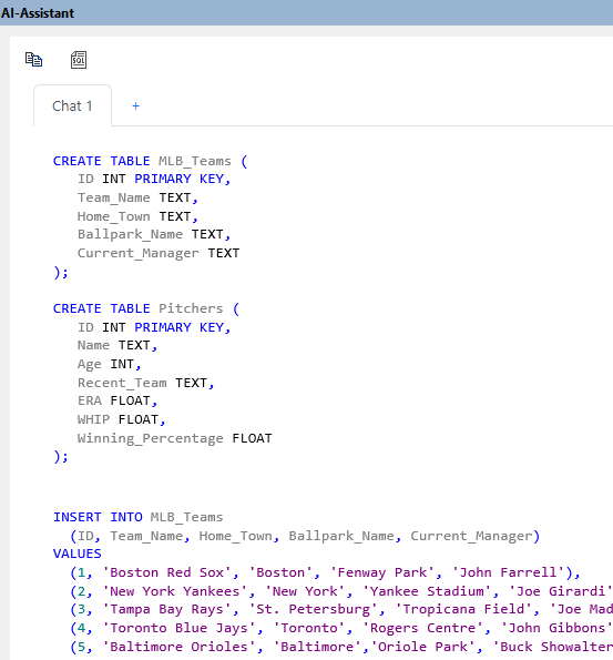 Text to SQL using AI in DatabaseSpy