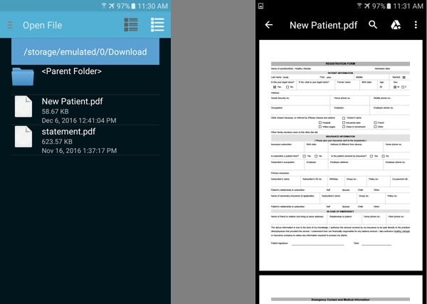 Opening a local file on an Android phone