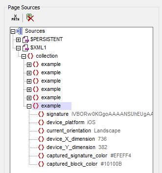 A signature data structure built by the XQuery Constructor