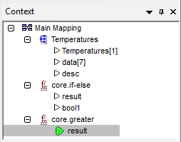 Data mapping debugger Context Menu