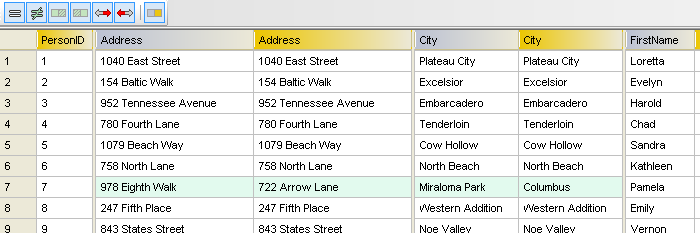 Database table comparison in DiffDog