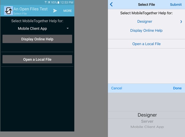 Cross-platform Example for Opening URLs and Documents within a Mobile App