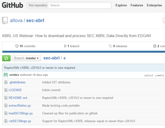 XBRL examples on GitHub