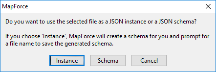 MapForce JSON schema cretion