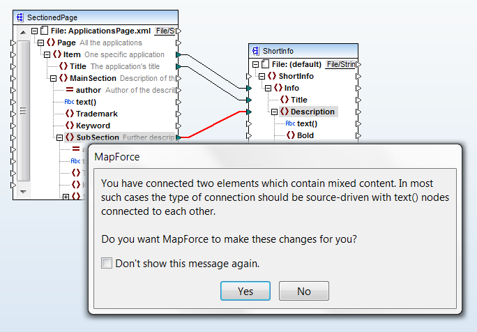 Mapping plus dialog