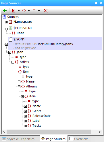 JSON5 file as a data source in MobileTogether