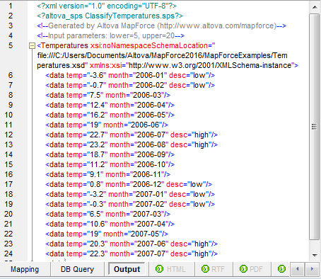 More complete Data Mapping Output View