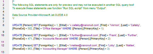 MapForce Script for a Database that Does Not Support SQL Merge