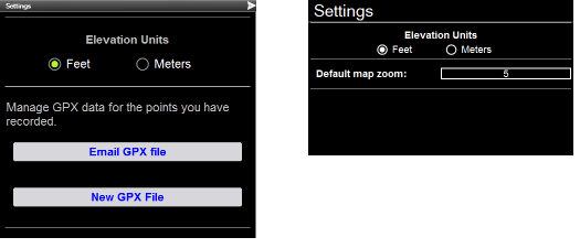 Settings page in MobileTogether Simulator views