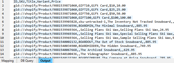 CSV data exported with GraphQL 
