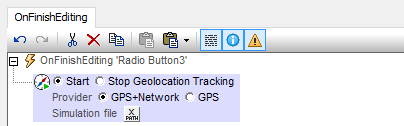 Selecting GPS+Network Geolocation Tracking in MobileTogether