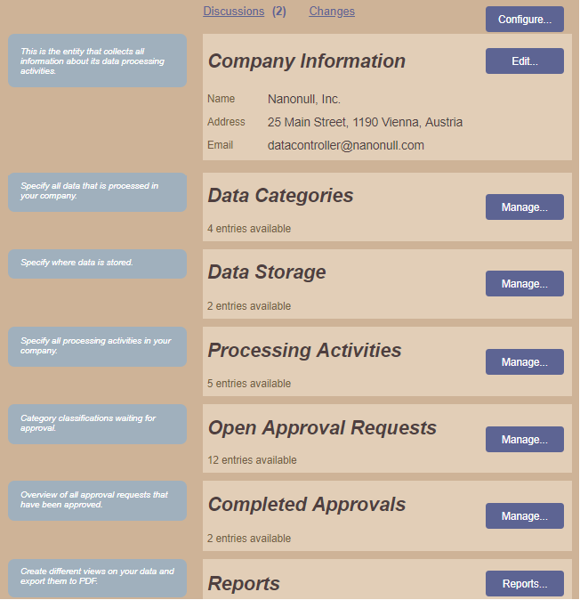 Altova GDPR Compliance Database for tracking GDPR activities and applications