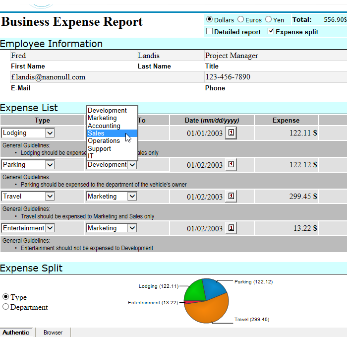 Altova Authentic XML forms as an InfoPath alternative