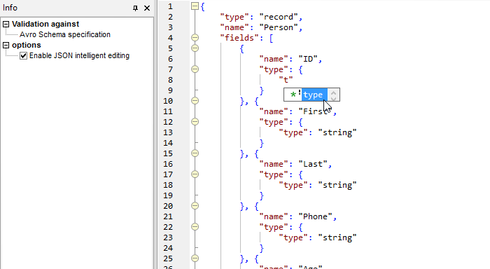 Avro Schema Editor