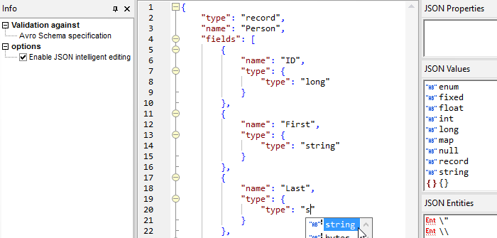 Avro Schema Editor