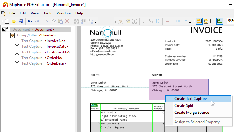 Capture PDF text