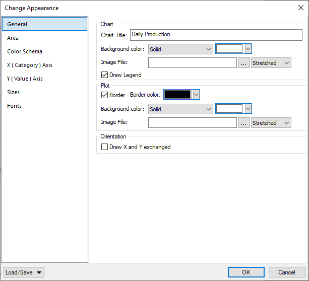 Chart Appearance dialog to create the same chart for all platforms