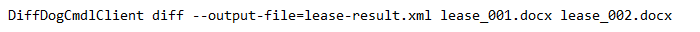 Word document comparison command