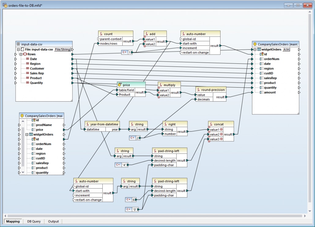 CSV to database data mapping project