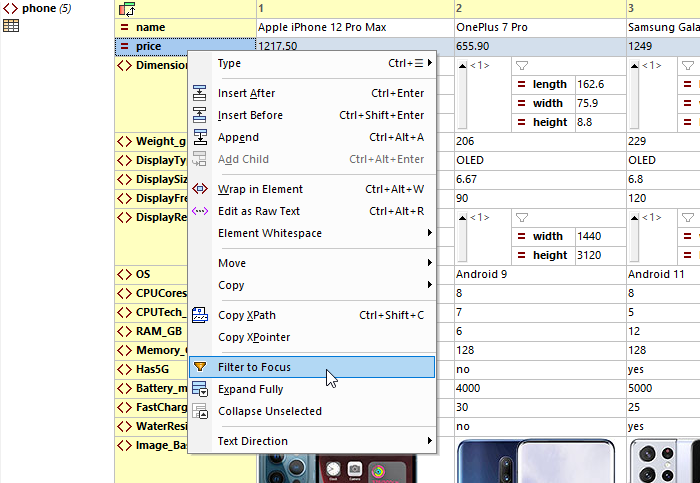 Creating an XPath filter in XML Grid