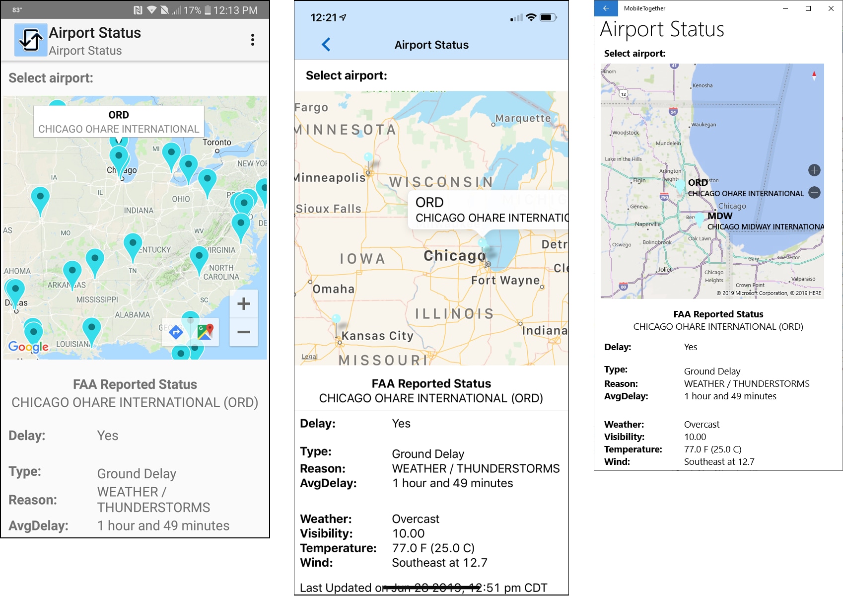 Integrate maps into mobile apps cross platform view