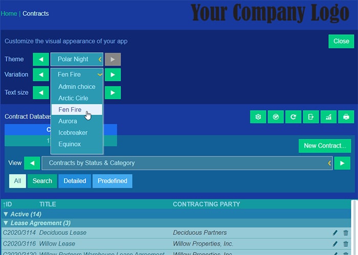 Customize ContractManager appearance