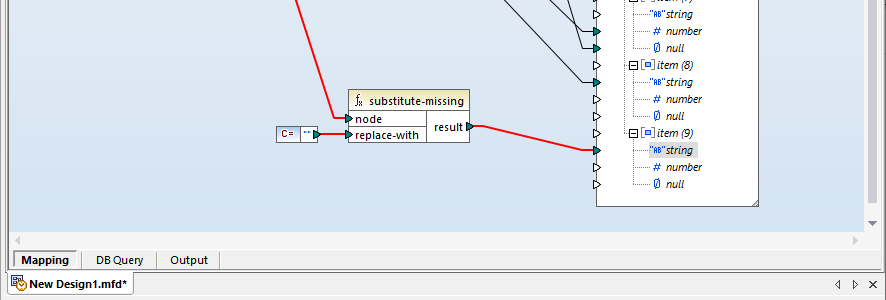 Mapping a null to an empty string