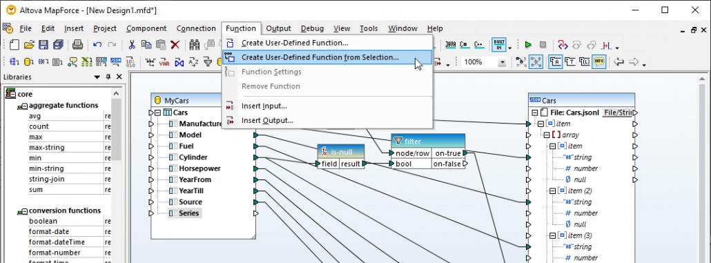 Creating a user function to process null entries