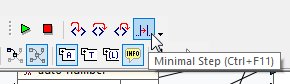 Debugger stepping options in the MapForce toolbar