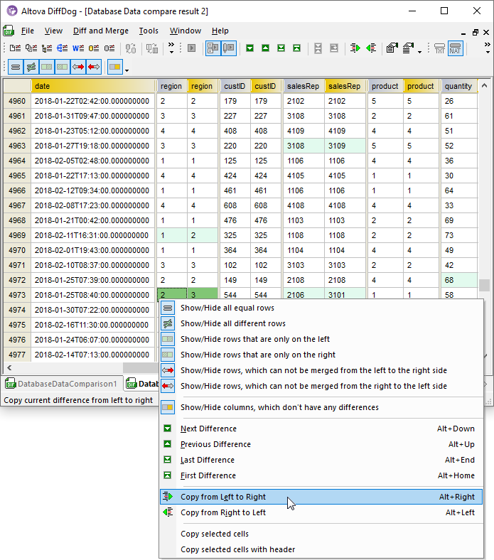 Compare CSV files and merge differences