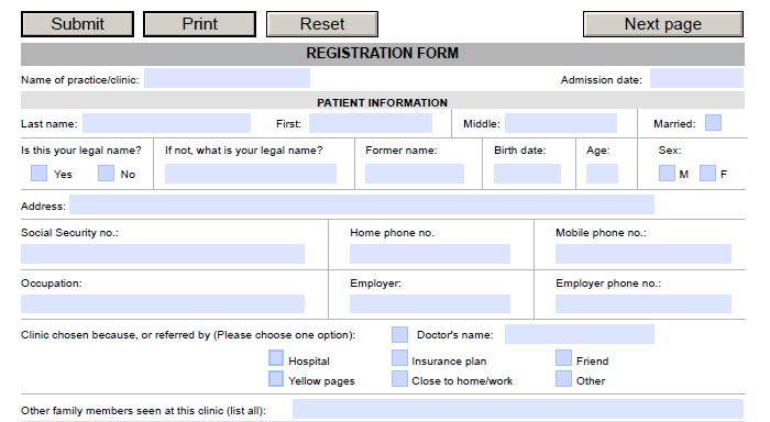 Fillable PDF Form 