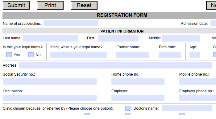 Fillable PDF Form