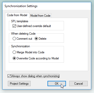 UModel code generation options in UML modeling for C++ projects