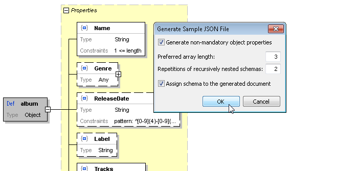 Generate Sample JSON Instance