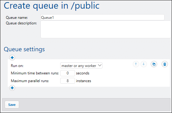 Create a workflow distribution queue for FlowForce jobs