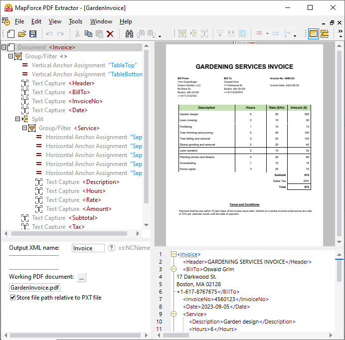 MapForce PDF Extractor