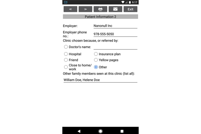 Medical Mobile Form sample app