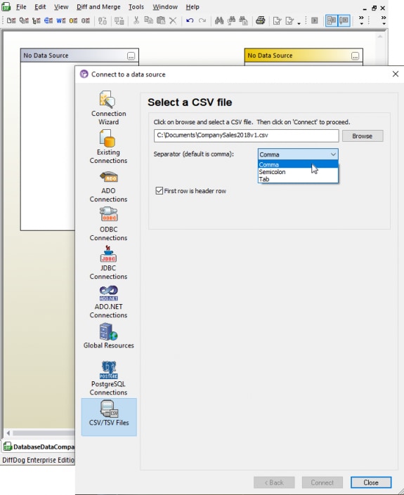 How to compare csv files or compare a csv file to a database table