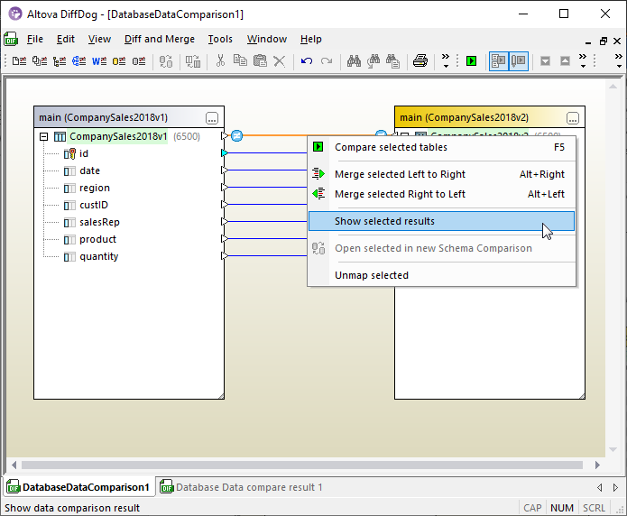 Compare CSV files and view detailed results