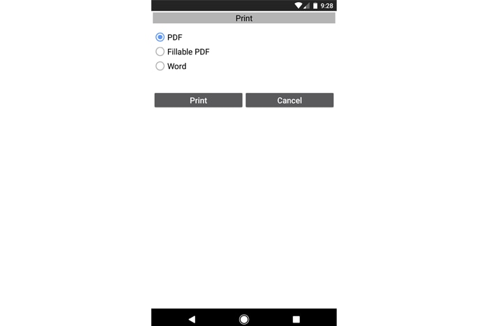 Print to PDF from app