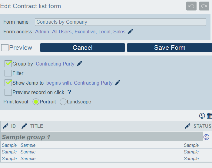 Defining form layout without coding